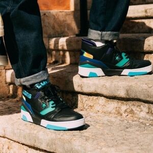 Converse Black and Blue High-Top Sneakers